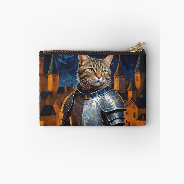 Item preview, Cat knight with the castle in background. Animal knights - paintings series. designed and sold by twisted-dot.