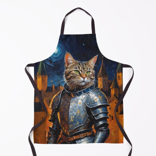Item preview, Cat knight with the castle in background. Animal knights - paintings series. designed and sold by twisted-dot.