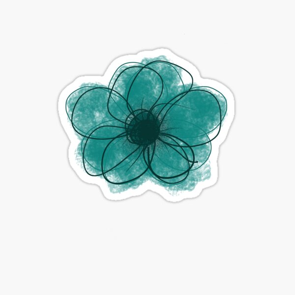 Turquoise flower Sticker