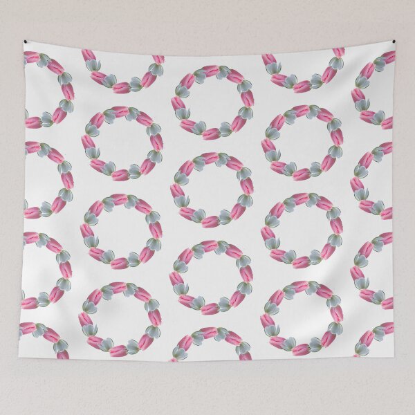 Item preview, Pink and white tulip flower wreath designed and sold by KRFNatureGifts.