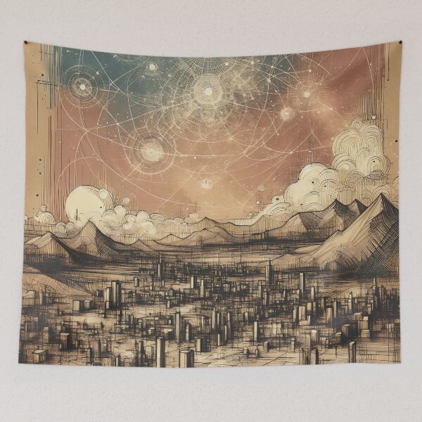 Item preview, Celestial Blueprint Over Civil Twilight designed and sold by PictorialWhimsy.