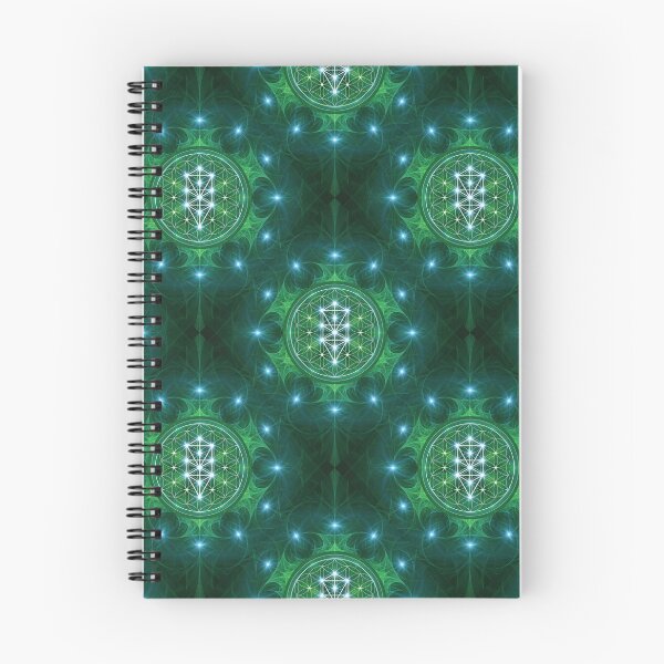 Item preview, Flor de la vida con árbol de la vida incrustado: patrón de geometría sagrada verde designed and sold by LunarisPlexus.