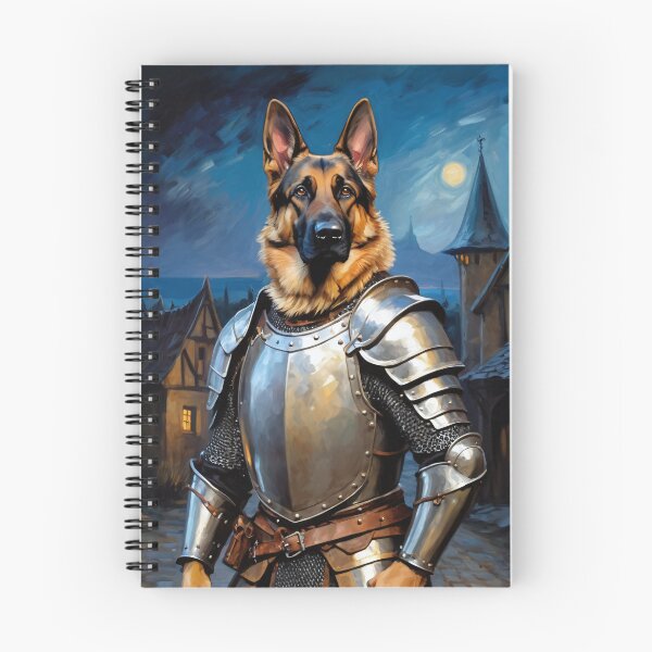 Item preview, Dog knight in the medieval village. Animal knights - paintings series. designed and sold by twisted-dot.