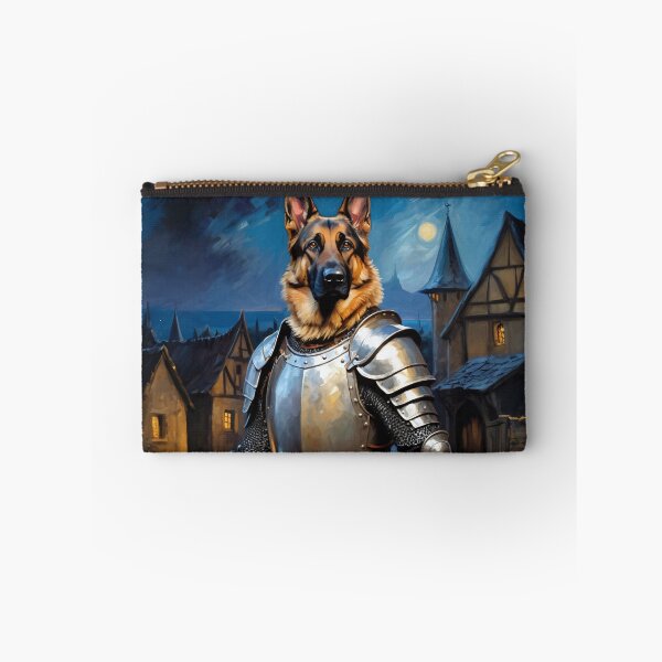 Item preview, Dog knight in the medieval village. Animal knights - paintings series. designed and sold by twisted-dot.