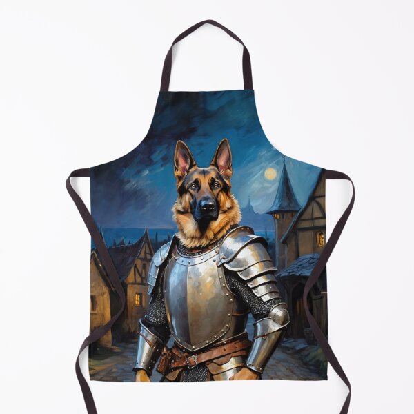 Item preview, Dog knight in the medieval village. Animal knights - paintings series. designed and sold by twisted-dot.