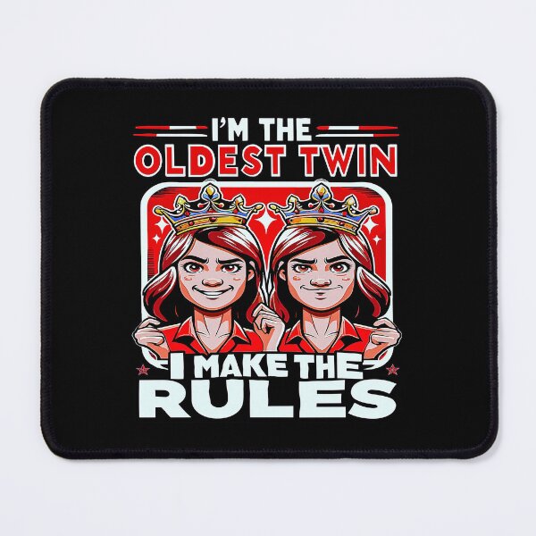 Item preview, Oldest Twin Authority Tee: Playful Rules & Twin Bond Humor. designed and sold by momoworlddesign.