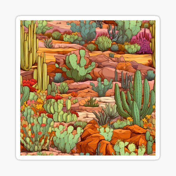 Item preview, Desert Cacti Pattern designed and sold by HausKatz.