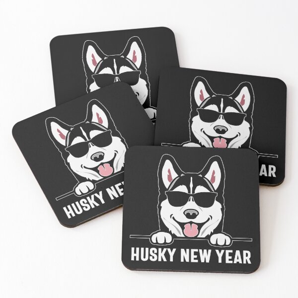 Item preview, Husky New Year - Happy New Year 2024, Peeking Husky with Sunglasses, and Dog Pun (Light Design) designed and sold by Spiprinto.
