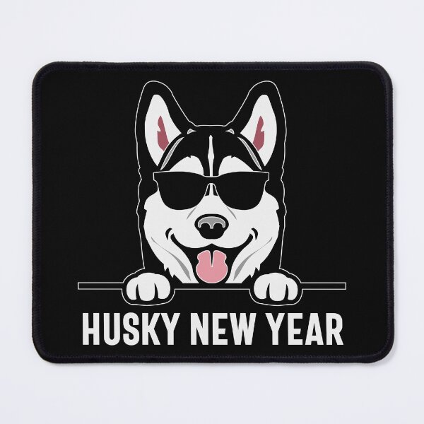 Item preview, Husky New Year - Happy New Year 2024, Peeking Husky with Sunglasses, and Dog Pun (Light Design) designed and sold by Spiprinto.