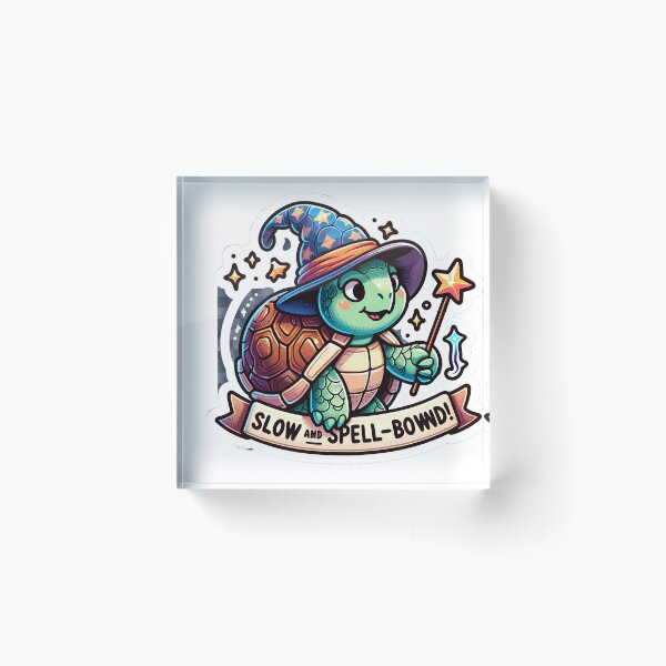 Item preview, Whimsical Wizard Turtle Sticker - Slow and Spell-Bound Magic! designed and sold by The-Library.