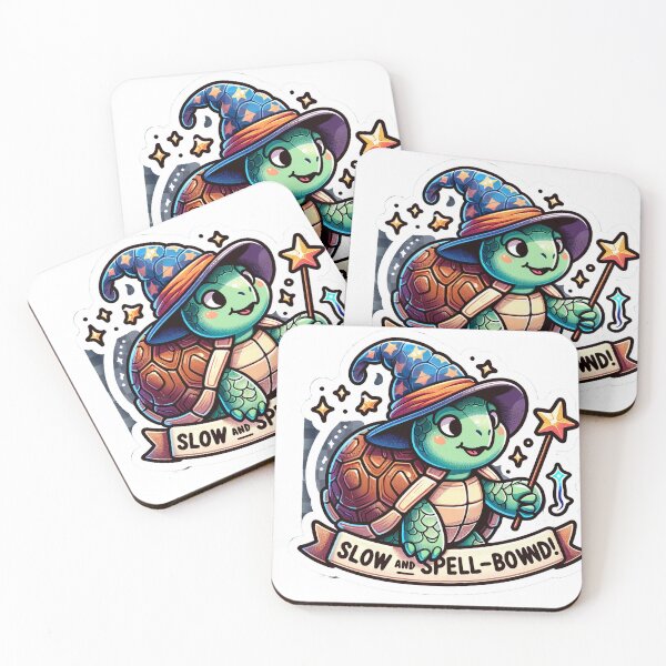 Item preview, Whimsical Wizard Turtle Sticker - Slow and Spell-Bound Magic! designed and sold by The-Library.