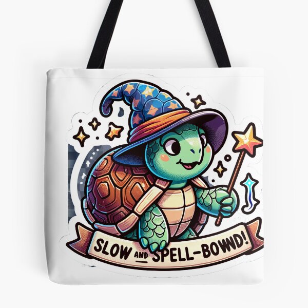 Item preview, Whimsical Wizard Turtle Sticker - Slow and Spell-Bound Magic! designed and sold by The-Library.