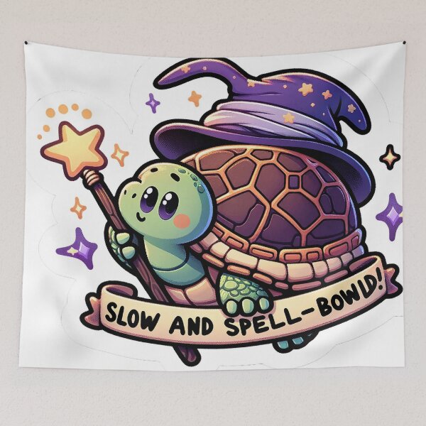 Item preview, Whimsical Wizard Turtle Sticker - Slow and Spell-Bound Magic! designed and sold by The-Library.