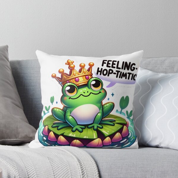 Item preview, Whimsical Frog with Crown Sticker - Feeling Hop-timistic! designed and sold by The-Library.