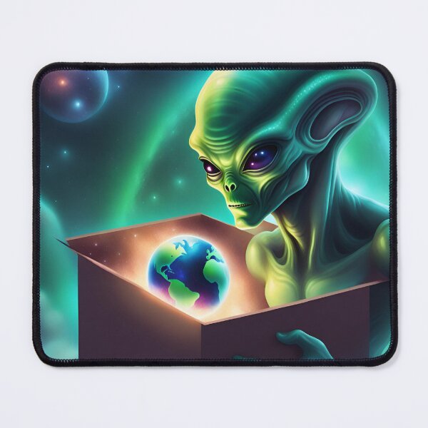 Item preview, Alien Holding a Box with Earth designed and sold by IsntThatNiche.