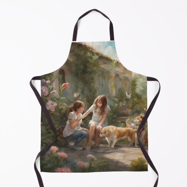 Item preview, Girls playing with dogs in the park designed and sold by abdelaziz0.