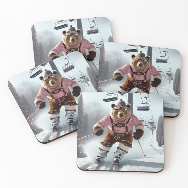 Item preview, Skiing Bear in Lederhosen designed and sold by ThePepper603.