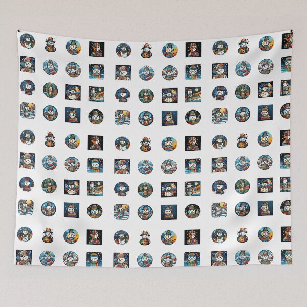 Item preview, Colorful snowmen - sticker bundle, stickers - 16 pieces designed and sold by sabantha.