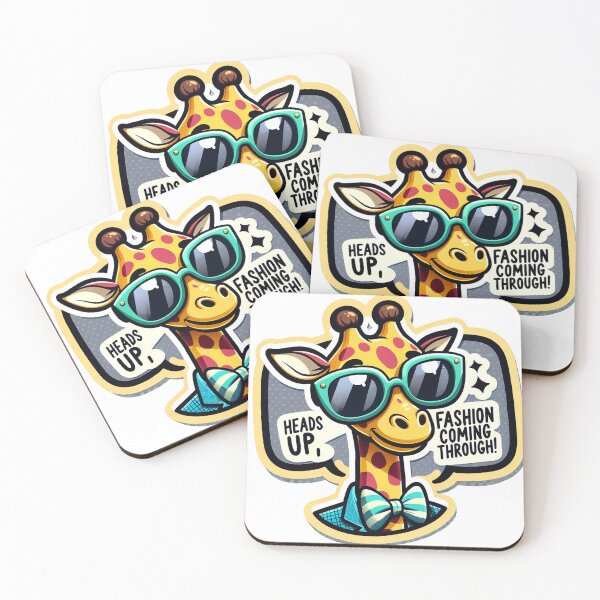 Item preview, Fashionista Giraffe Sticker - Heads Up, Fashion Coming Through! designed and sold by The-Library.