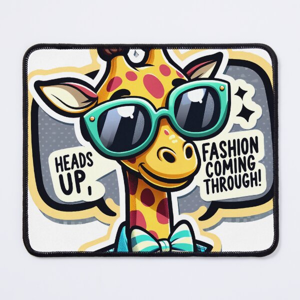 Item preview, Fashionista Giraffe Sticker - Heads Up, Fashion Coming Through! designed and sold by The-Library.