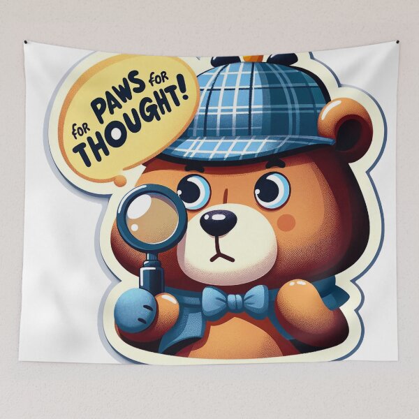 Item preview, Detective Bear Sticker - Paws for Thought! designed and sold by The-Library.
