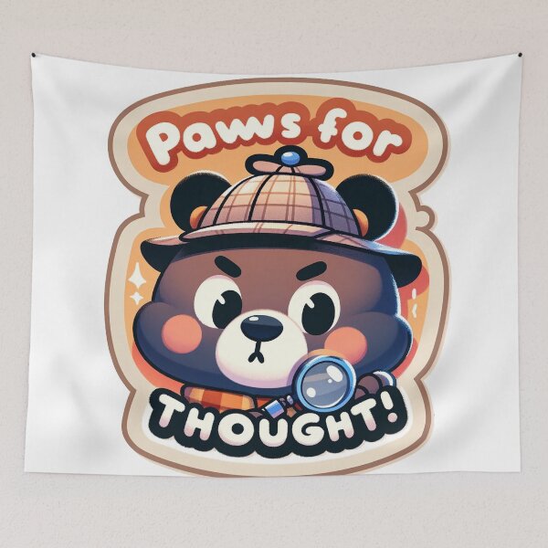 Item preview, Detective Bear Sticker - Paws for Thought! designed and sold by The-Library.