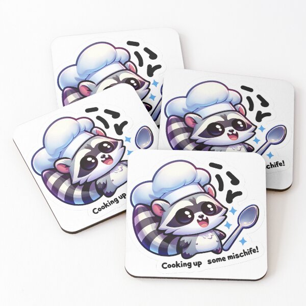 Item preview, Culinary Raccoon Sticker - Cooking Up Some Mischief! designed and sold by The-Library.