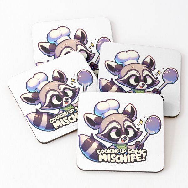 Item preview, Culinary Raccoon Sticker - Cooking Up Some Mischief! designed and sold by The-Library.