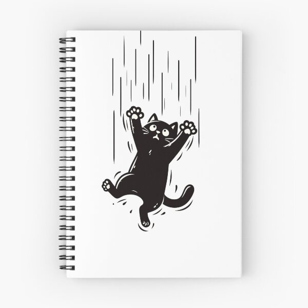 Item preview, black cat falling - silhouette cat designed and sold by LoFi-OG.