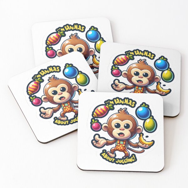 Item preview, Juggling Monkey Circus Sticker - I'm Bananas About Juggling! designed and sold by The-Library.