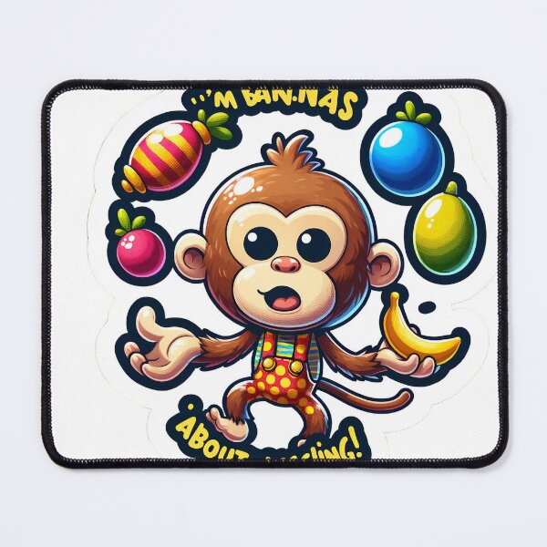 Item preview, Juggling Monkey Circus Sticker - I'm Bananas About Juggling! designed and sold by The-Library.