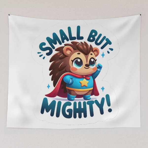 Item preview, Whimsical Hedgehog Superhero Sticker - Small but Mighty! designed and sold by The-Library.