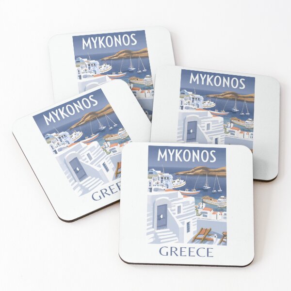 Item preview, A Watercolor Illustration of Mykonos - Greece designed and sold by Sketch-Shack.