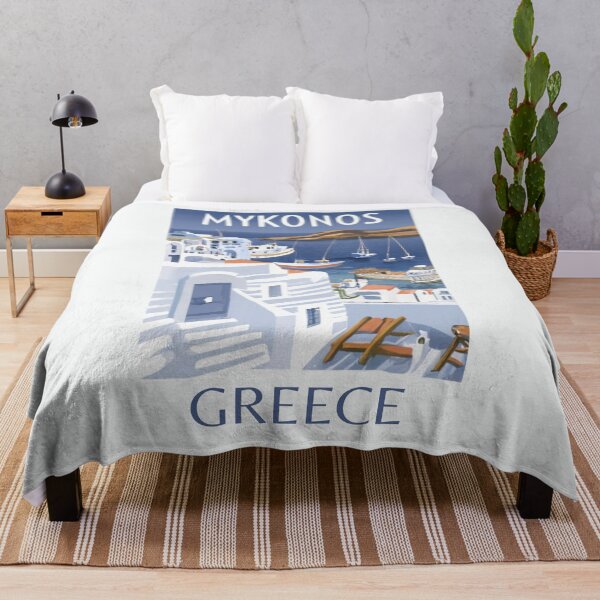 Item preview, A Watercolor Illustration of Mykonos - Greece designed and sold by Sketch-Shack.