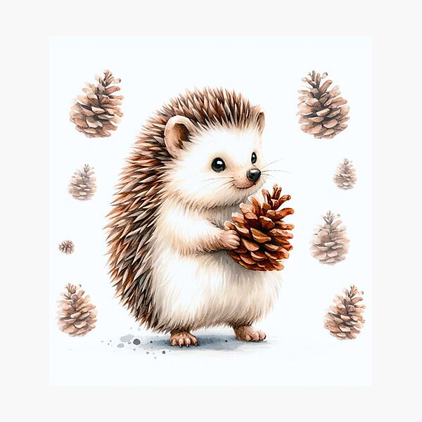 Item preview, Hedgehog and pine cone. designed and sold by growing-mom.