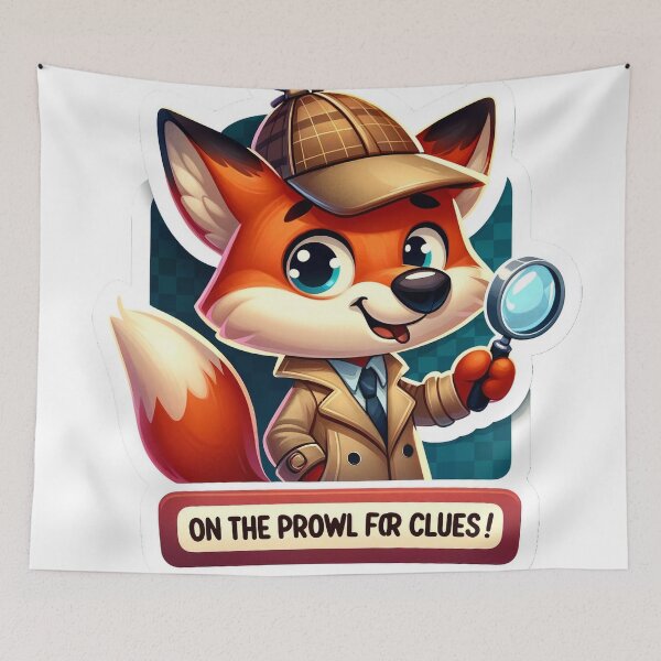 Item preview, Clever Fox Detective Sticker - On the Prowl for Clues! designed and sold by The-Library.
