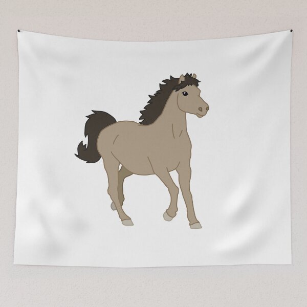 Item preview, COLOR-LINE Trotting Buckskin Pony designed and sold by Abby Art Studio.