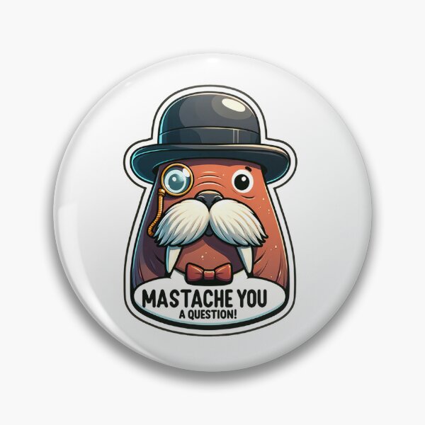 Artikelvorschau, Witty Walrus Mustache Sticker - I Mustache You a Question! entworfen und verkauft von The-Library.