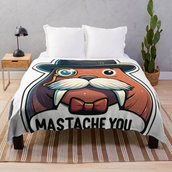 Item preview, Witty Walrus Mustache Sticker - I Mustache You a Question! designed and sold by The-Library.