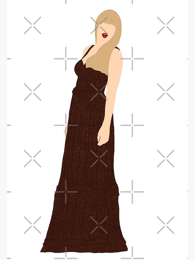 Eras Evermore Bronze Glitter Dress" Postcard for Sale by NahNahHeyJudy |  Redbubble