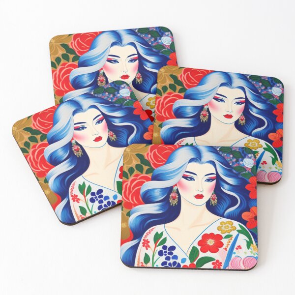 Item preview, Asian inspired floral fashion print  designed and sold by Roxburylane.