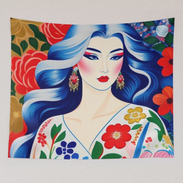 Item preview, Asian inspired floral fashion print  designed and sold by Roxburylane.