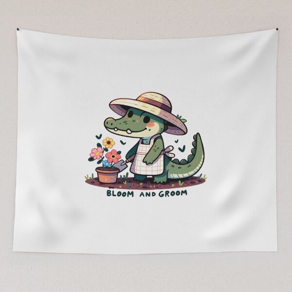 Item preview, Gardening Alligator Bloom and Groom  designed and sold by UmbrellaStudio1.