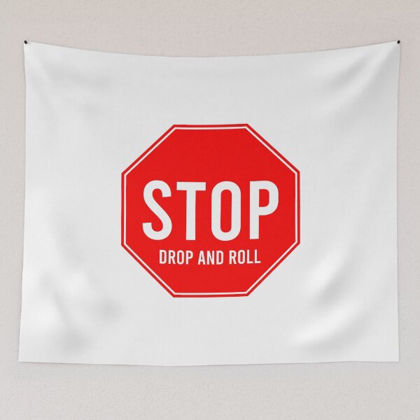Item preview, Stop, drop and roll - Red Stop Sign designed and sold by wonderxwander.