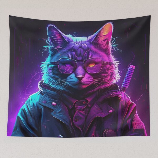 Item preview, Cyberpunk Cat designed and sold by epicdolphinz.