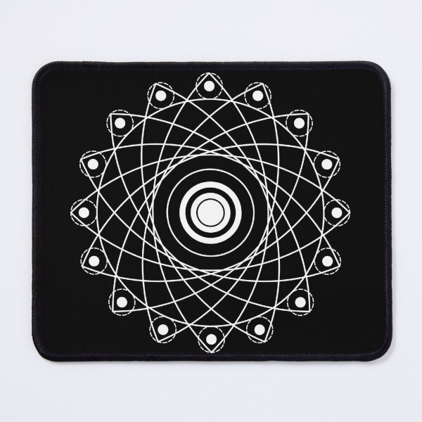 Item preview, Sacred geometry collection, mandala, white on black, white drawing by Red Siri0 designed and sold by Red Siri0 Art.