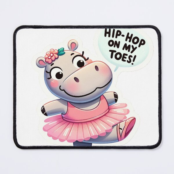 Artikelvorschau, Joyous Hippo Tutu Sticker - Hip-hop on My Toes! entworfen und verkauft von The-Library.