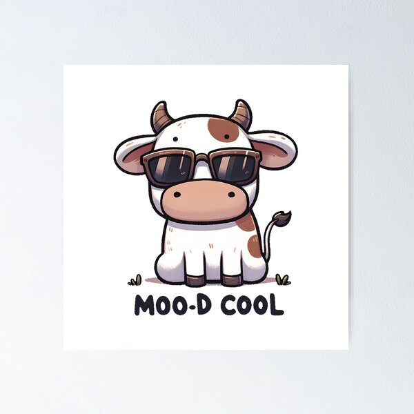 Item preview, Cool Cow with Sunglasses Moo-d  designed and sold by UmbrellaStudio1.