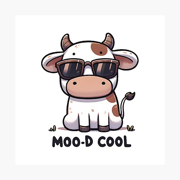 Item preview, Cool Cow with Sunglasses Moo-d  designed and sold by UmbrellaStudio1.