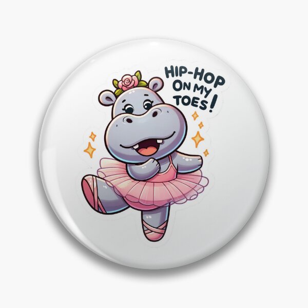 Artikelvorschau, Joyous Hippo Tutu Sticker - Hip-hop on My Toes! entworfen und verkauft von The-Library.